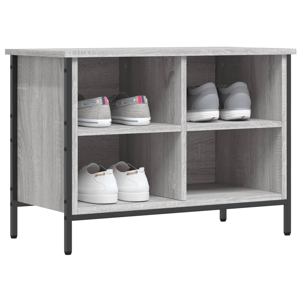 Schoenenkast Bewerkt Hout Eikenkleurig 69 x 35 x 50 cm Grijs sonoma