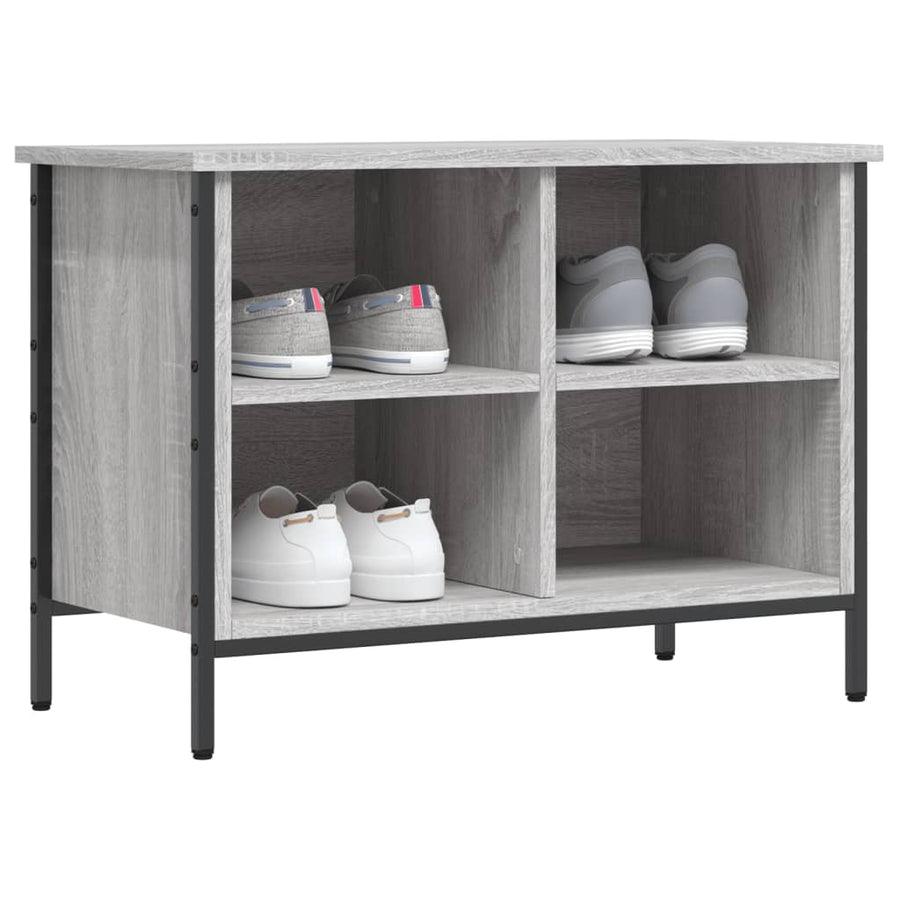 Schoenenkast Bewerkt Hout Eikenkleurig 69 x 35 x 50 cm Grijs sonoma