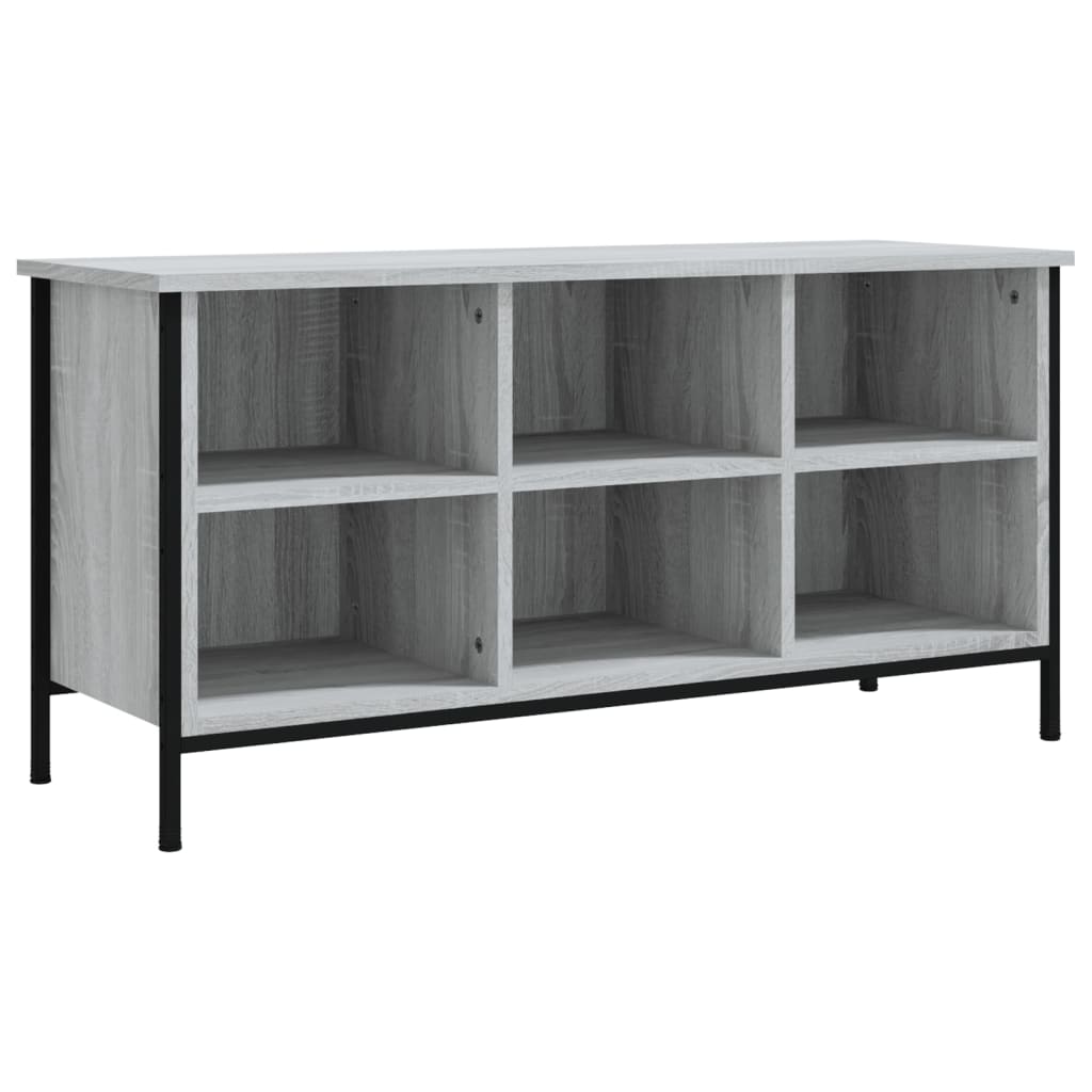 Schoenenkast Bewerkt Hout Eikenkleur 100 x 35 x 50 cm Grijs sonoma