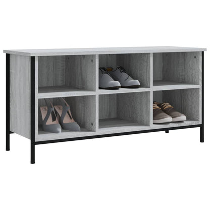 Schoenenkast Bewerkt Hout Eikenkleur 100 x 35 x 50 cm Grijs sonoma