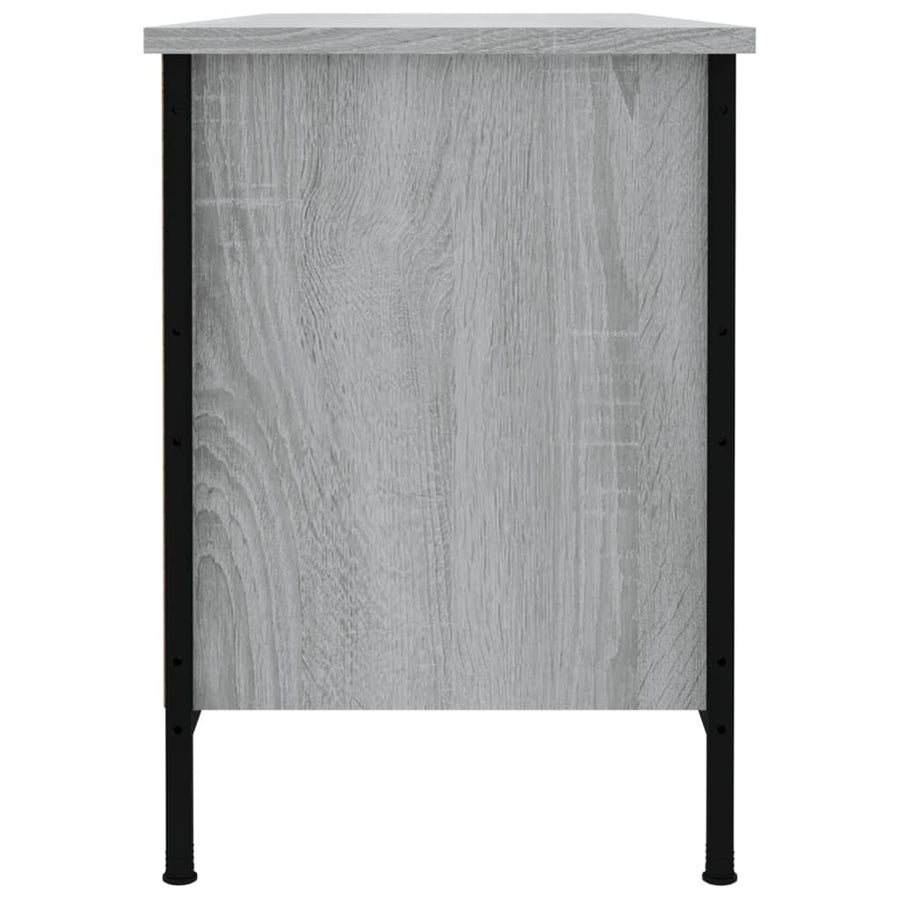 Schoenenkast Bewerkt Hout Eikenkleur 100 x 35 x 50 cm Grijs sonoma