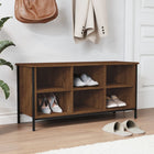 Schoenenkast 100x35x50 cm bewerkt hout eikenkleur