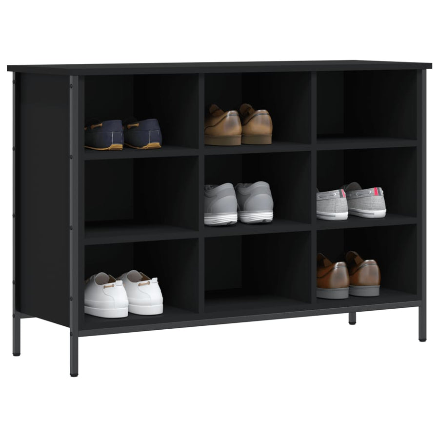 Schoenenkast Bewerkt Hout 100 x 35 x 70 cm Zwart