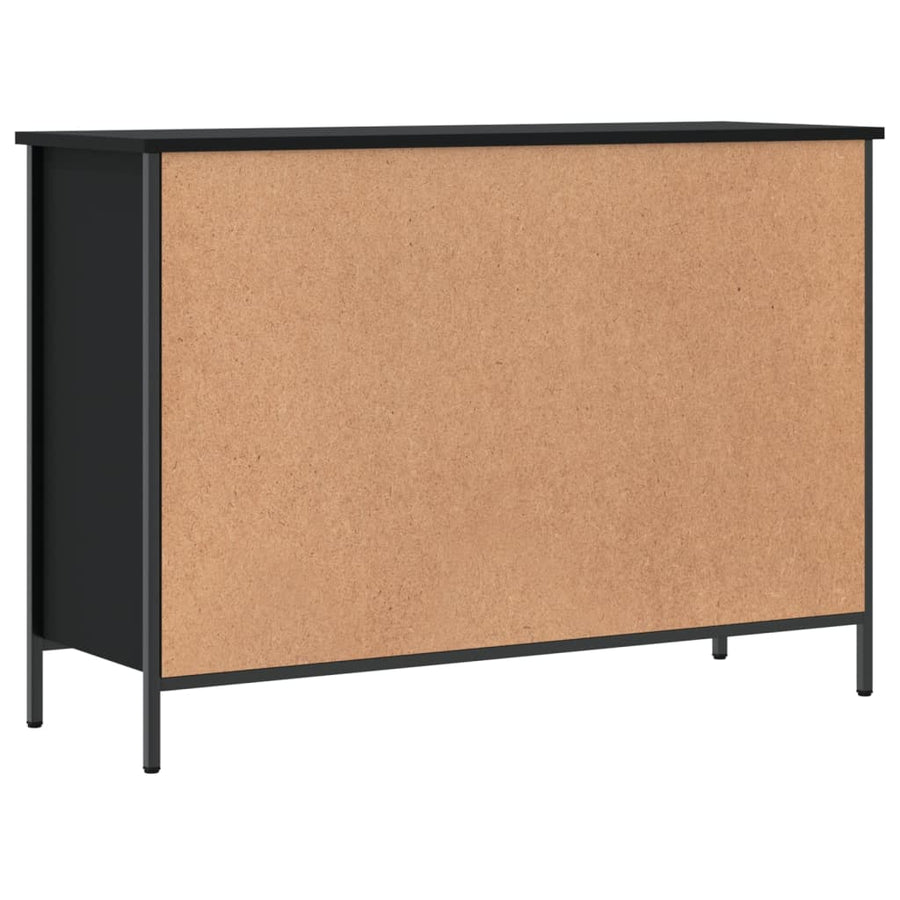 Schoenenkast Bewerkt Hout 100 x 35 x 70 cm Zwart