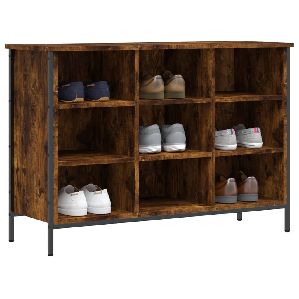 Schoenenkast Bewerkt Hout Kleurig 100 x 35 x 70 cm Gerookt eiken