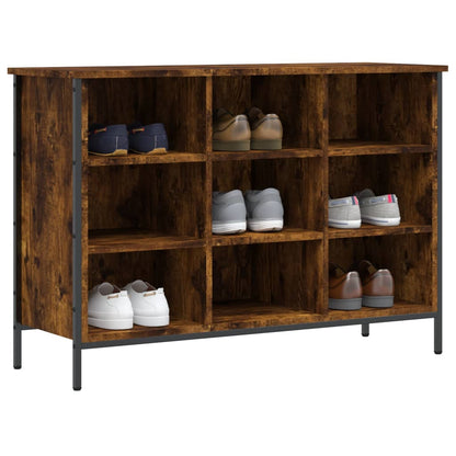 Schoenenkast Bewerkt Hout Kleurig 100 x 35 x 70 cm Gerookt eiken