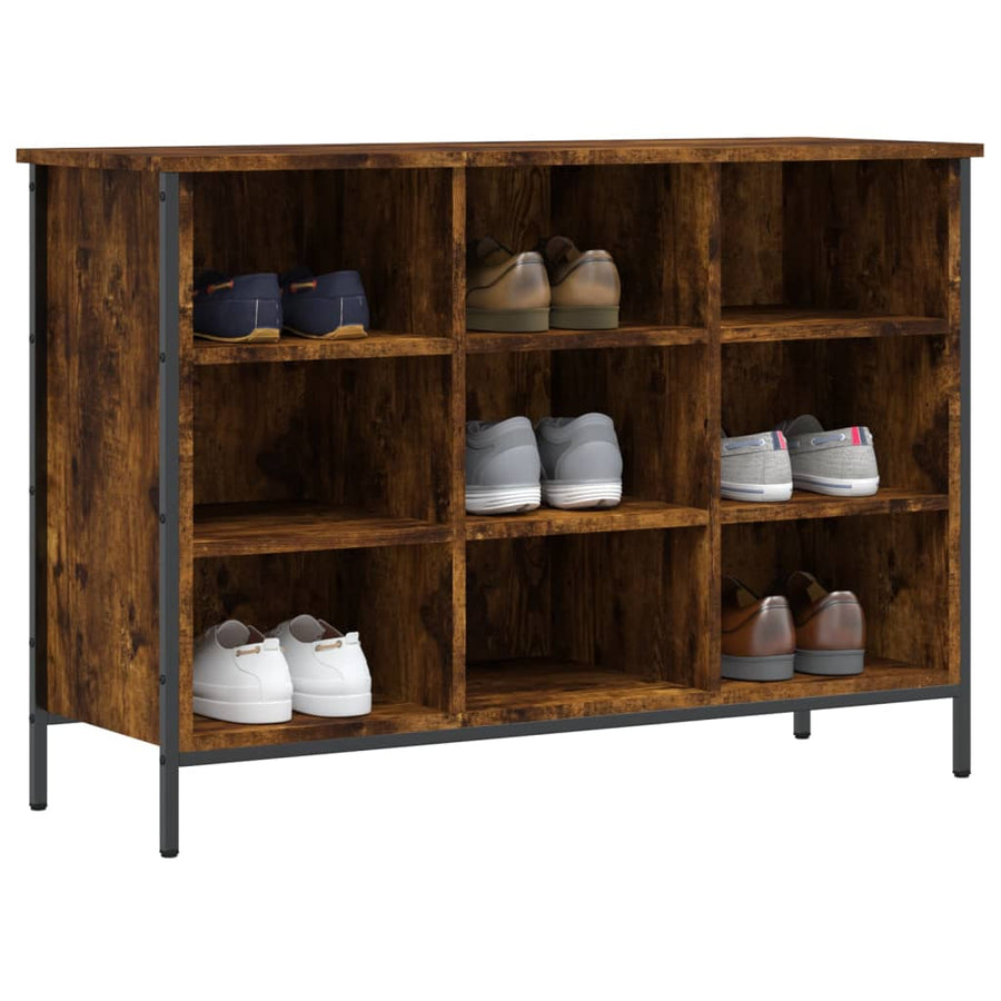 Schoenenkast Bewerkt Hout Kleurig 100 x 35 x 70 cm Gerookt eiken