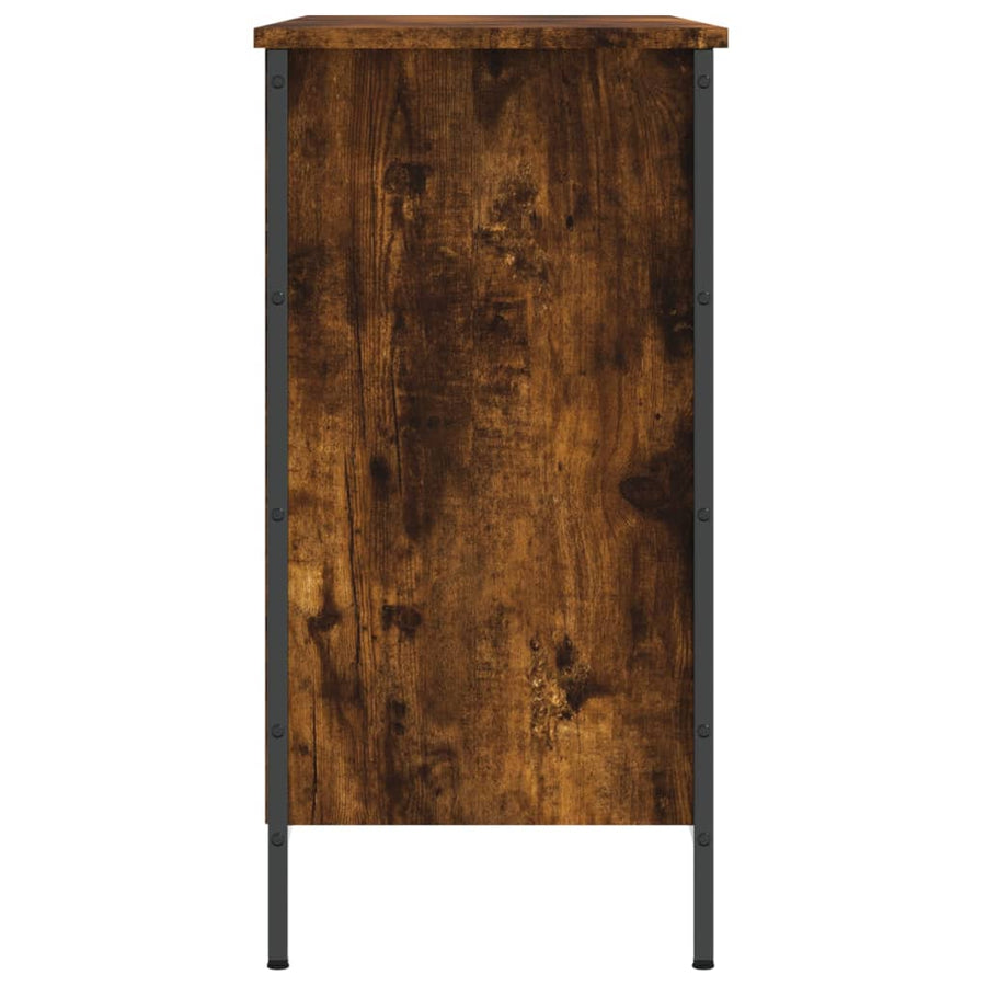 Schoenenkast Bewerkt Hout Kleurig 100 x 35 x 70 cm Gerookt eiken