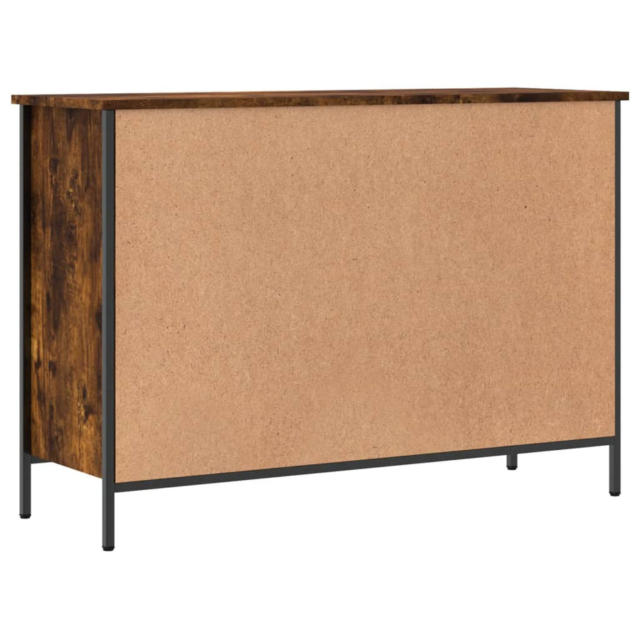 Schoenenkast Bewerkt Hout Kleurig 100 x 35 x 70 cm Gerookt eiken