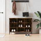 Schoenenkast 100x35x70 cm bewerkt hout gerookt eiken