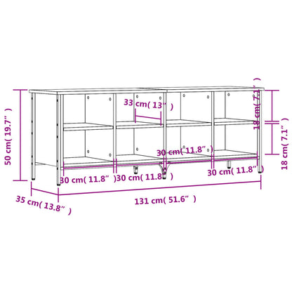 Schoenenkast 131X35X Bewerkt Hout Kleurig Sonoma Eiken 131 cm 50 cm