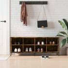 Shoe cabinet 131x35x50 cm engineered wood smoked oak look