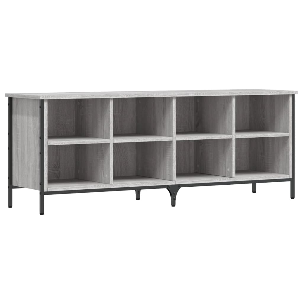 Schoenenkast Bewerkt Hout Eikenkleur 131 x 35 x 50 cm Grijs sonoma