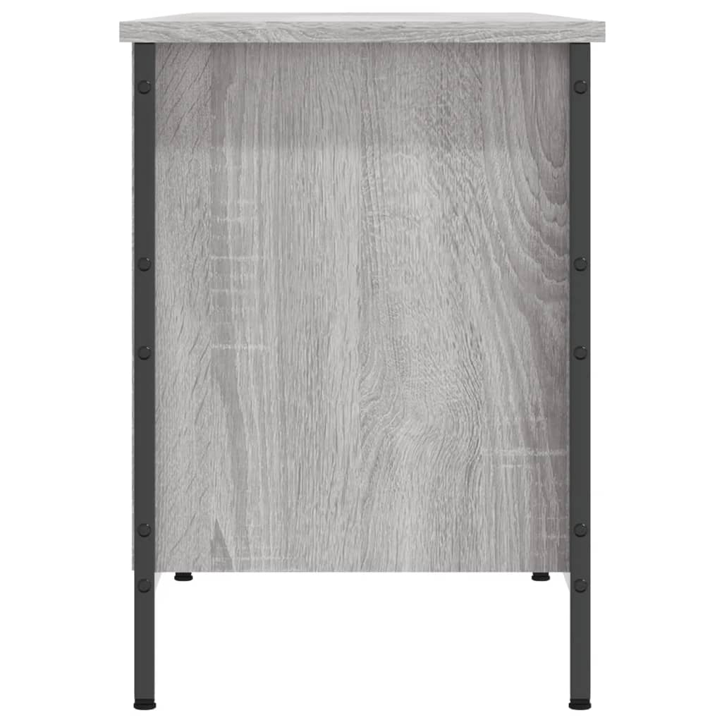 Schoenenkast Bewerkt Hout Eikenkleur 131 x 35 x 50 cm Grijs sonoma