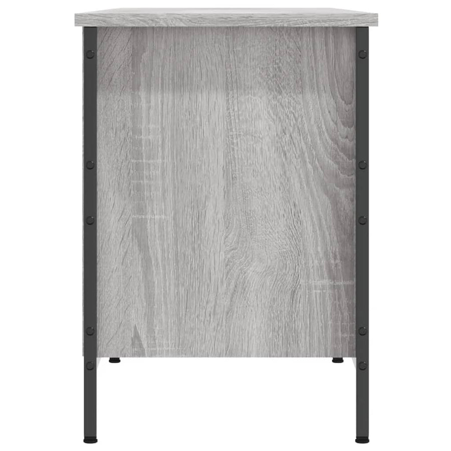 Schoenenkast Bewerkt Hout Eikenkleur 131 x 35 x 50 cm Grijs sonoma