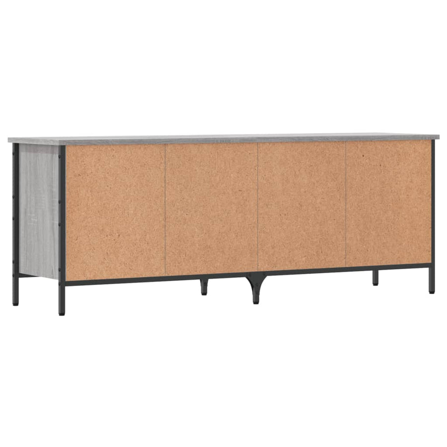 Schoenenkast Bewerkt Hout Eikenkleur 131 x 35 x 50 cm Grijs sonoma