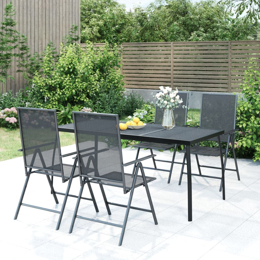 Tuintafel Staalgaas Antracietkleurig 165 x 80 x 72 cm