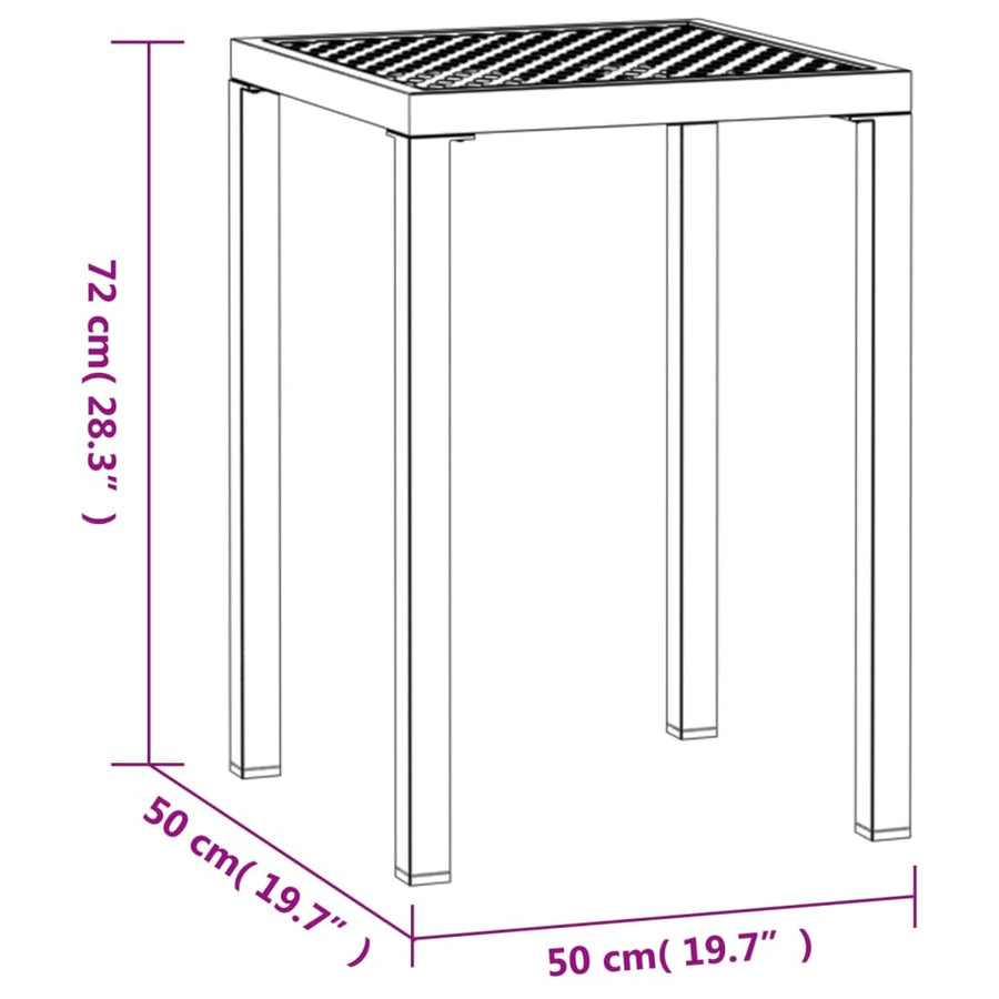 Tuintafel Staal Antracietkleurig 50 x 50 x 72 cm