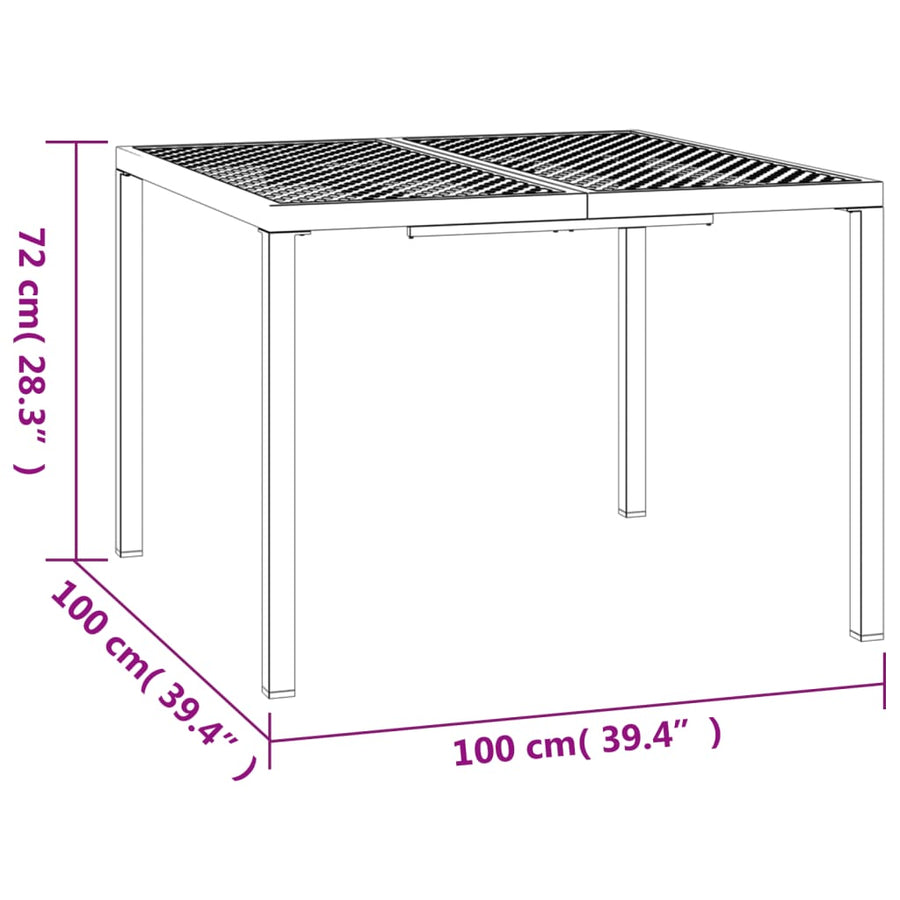 Tuintafel 100X100X72 Cm Staal Antracietkleurig