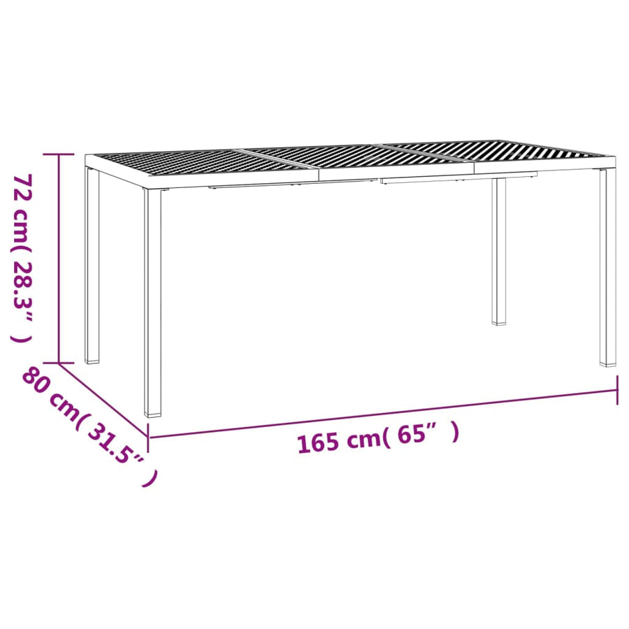 Tuintafel 165X80X72 Cm Staal Antracietkleurig