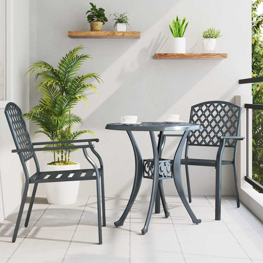 Tuinstoel 2 pcs Antraciet 56 x 65 x 89 cm Staal