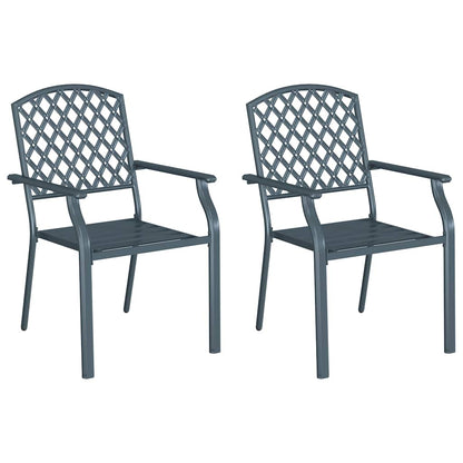 Tuinstoel 2 pcs Antraciet 56 x 65 x 89 cm Staal