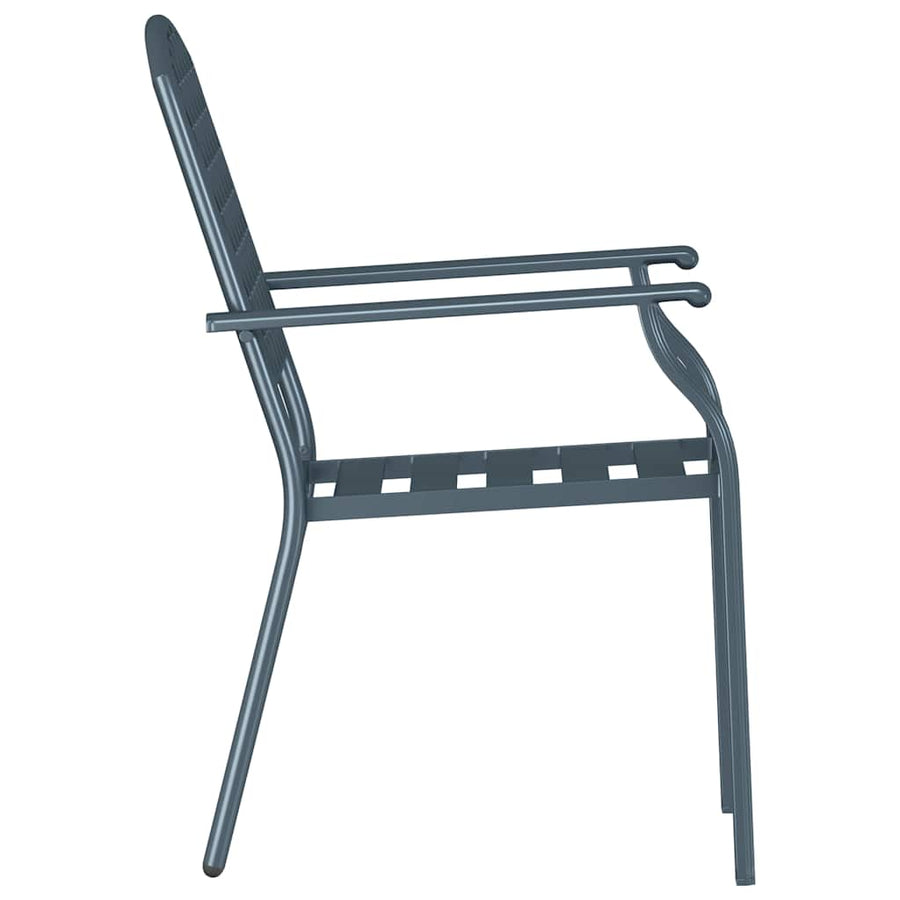 Tuinstoel 2 pcs Antraciet 56 x 65 x 89 cm Staal