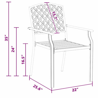 Tuinstoel 2 pcs Antraciet 56 x 65 x 89 cm Staal