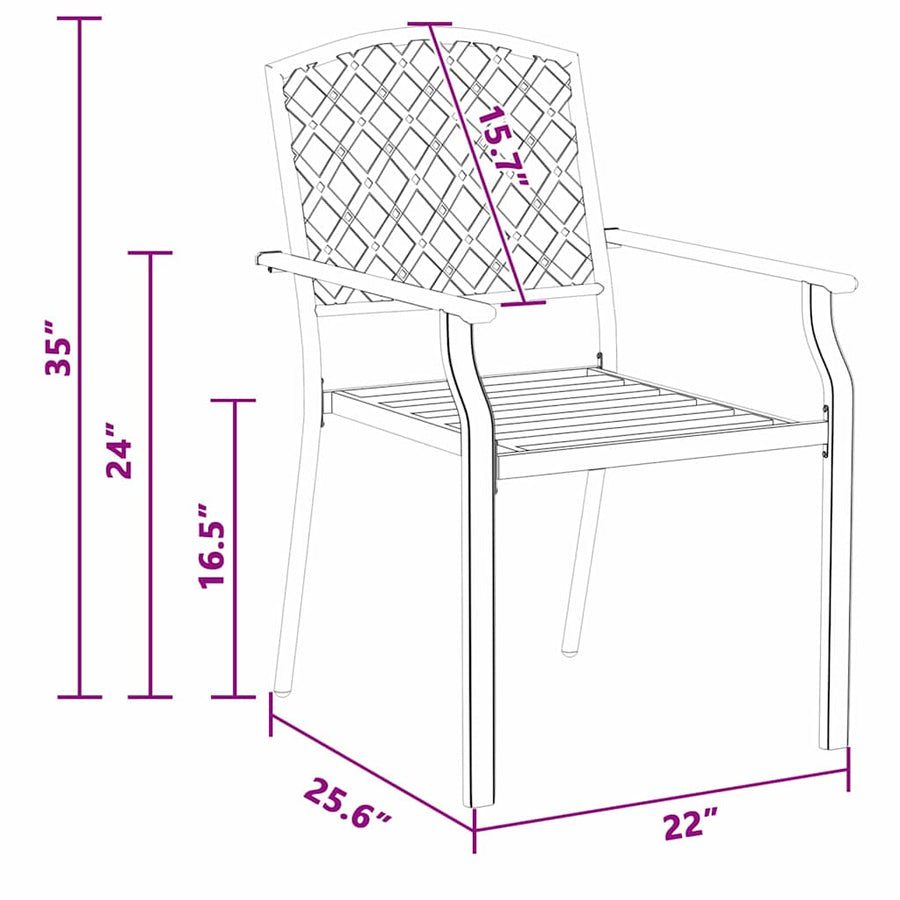 Tuinstoel 2 pcs Antraciet 56 x 65 x 89 cm Staal