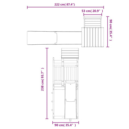 Speelhuis Geïmpregneerd Grenenhout Massief geïmpregneerd grenenhout