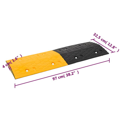 Verkeersdrempels 4 St 97X32,5X4 Cm Rubber Geel En Zwart