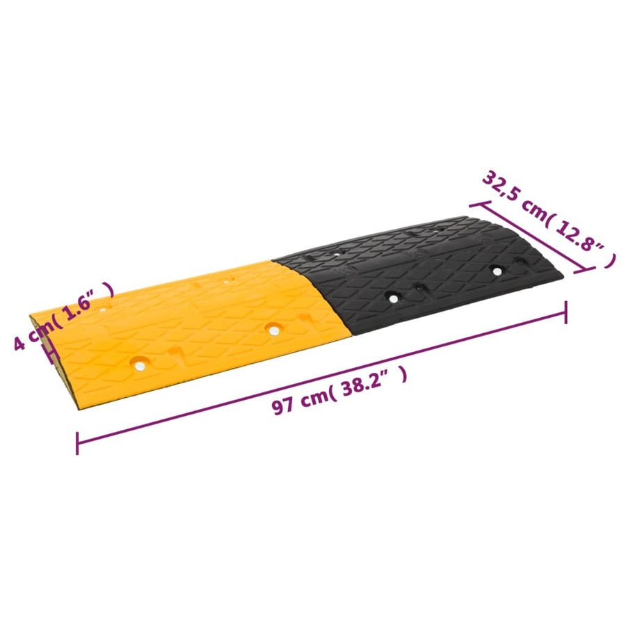 Verkeersdrempel 226X32,5X4 Cm Rubber Geel En Zwart 226 x 32.5 x 4 cm
