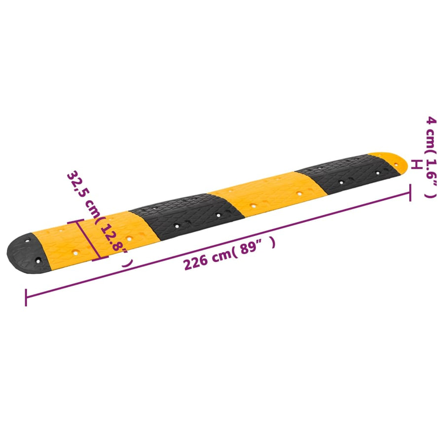 Verkeersdrempel 226X32,5X4 Cm Rubber Geel En Zwart 226 x 32.5 x 4 cm