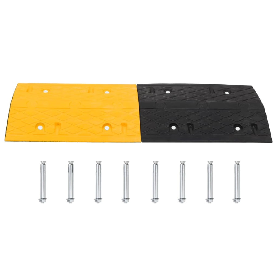 Verkeersdrempel 323X32,5X4 Cm Rubber Geel En Zwart 323 x 32.5 x 4 cm