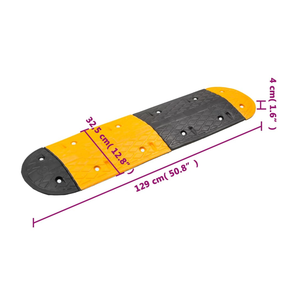 Verkeersdrempel 323X32,5X4 Cm Rubber Geel En Zwart 323 x 32.5 x 4 cm