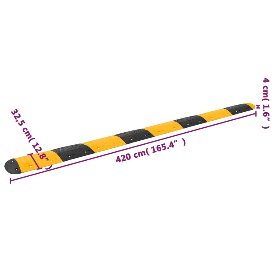 Verkeersdrempel 420X32,5X4 Cm Rubber Geel En Zwart 420 x 32.5 x 4 cm