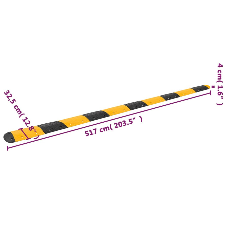 Verkeersdrempel 517X32,5X4 Cm Rubber Geel En Zwart 517 x 32.5 x 4 cm