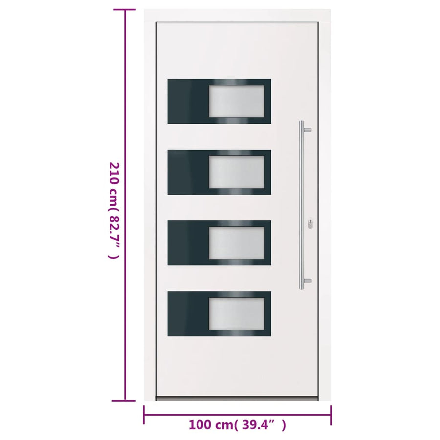 Voordeur 100X210 Cm Aluminium En Pvc Wit