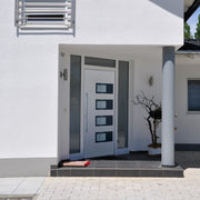 Voordeur 100x210 cm aluminium PVC wit