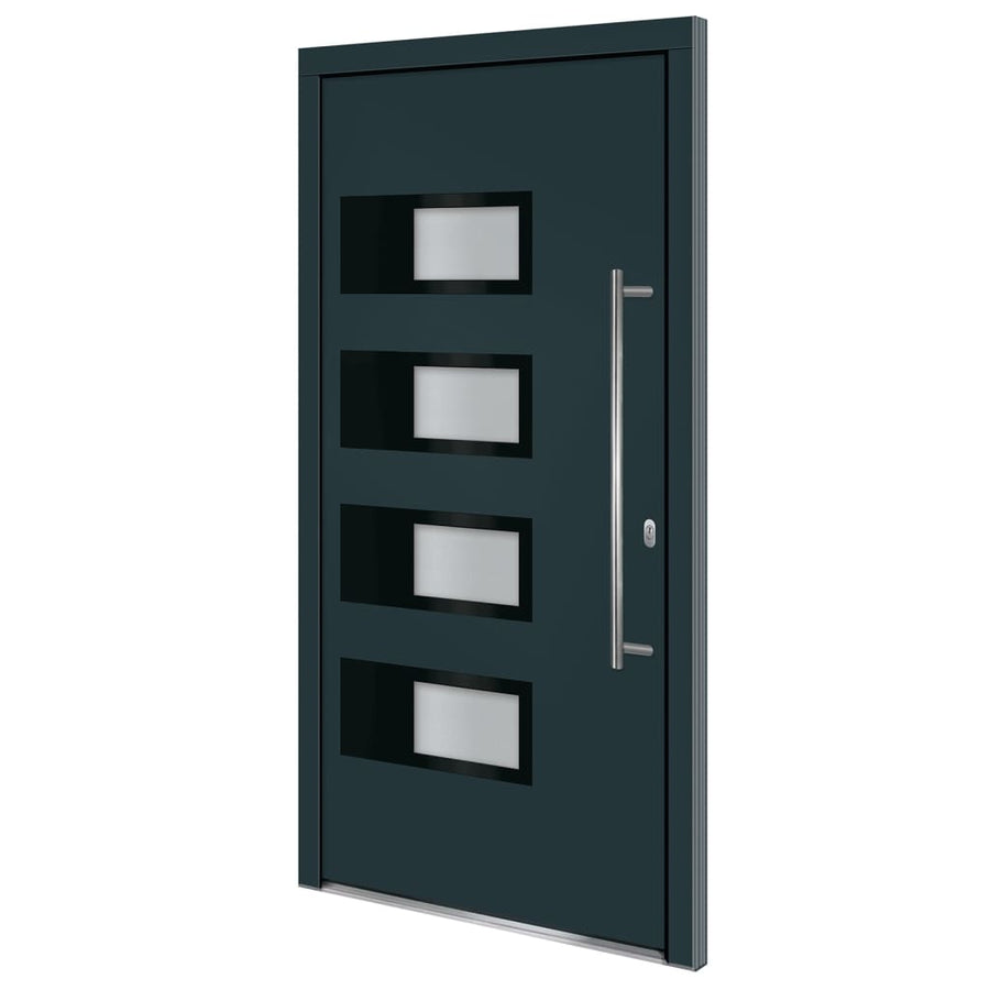 Voordeur 100X200 Cm Aluminium En Pvc Antracietkleurig