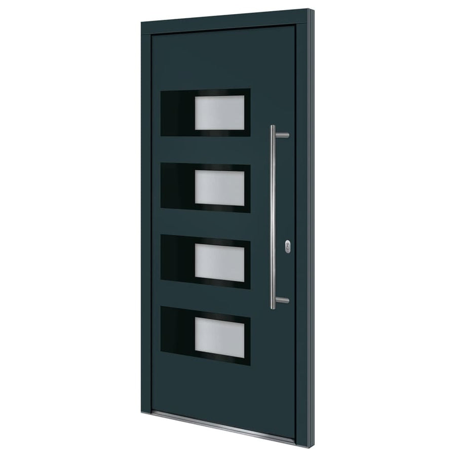 Voordeur 100X210 Cm Aluminium En Pvc Antracietkleurig