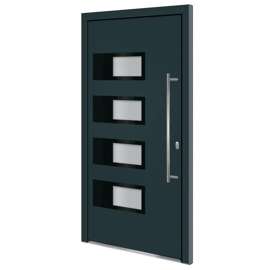 Voordeur 110X210 Cm Aluminium En Pvc Antracietkleurig