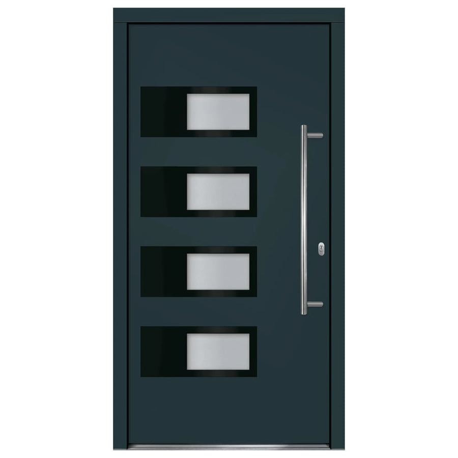 Voordeur 110X210 Cm Aluminium En Pvc Antracietkleurig