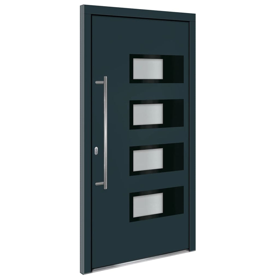 Voordeur 100X200 Cm Aluminium En Pvc Antracietkleurig