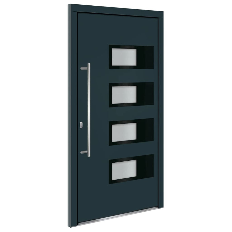 Voordeur 110X210 Cm Aluminium En Pvc Antracietkleurig