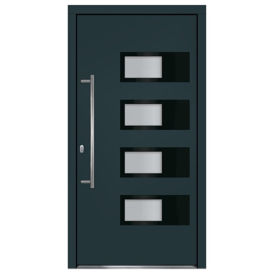 Voordeur 110X210 Cm Aluminium En Pvc Antracietkleurig