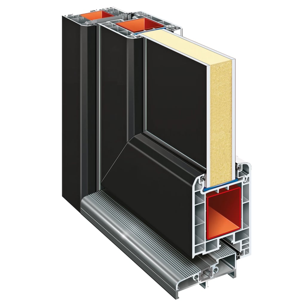 Voordeur 88x200 cm PVC antracietkleurig 88 x 200 cm Rechts