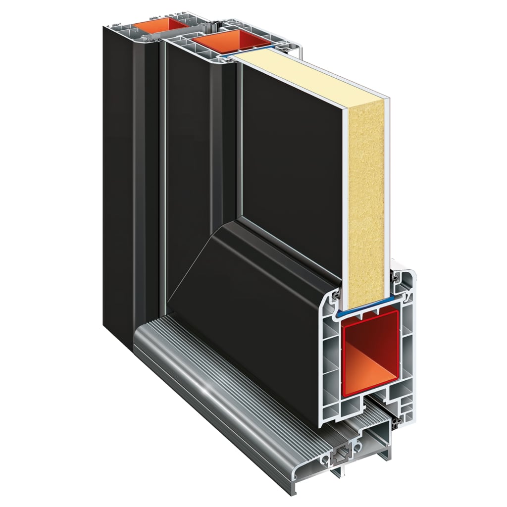 Voordeur 108x208 cm PVC antracietkleurig 1 108 x 208 cm Antraciet