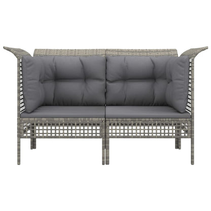Tuinhoekbanken Met Kussens 2 St Poly Rattan Grijs Hoekbank (2 st)