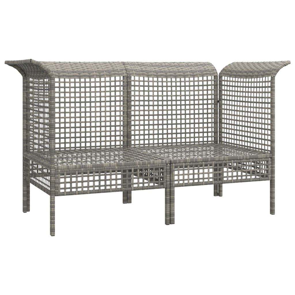 Tuinhoekbanken Met Kussens 2 St Poly Rattan Grijs Hoekbank (2 st)
